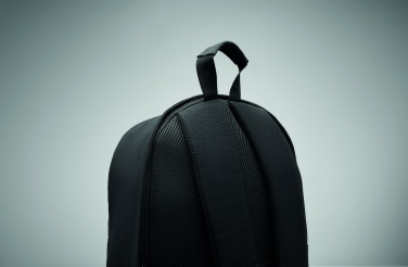 Logotrade advertising product picture of: A 15-inch laptop backpack made of recycled pre-consumer cotton and recycled polyester with customizable printing.