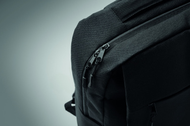 Logo trade business gifts image of: Slim 15 inch laptop backpack made of 600D RPET polyester with a 210D lining and customizable printing