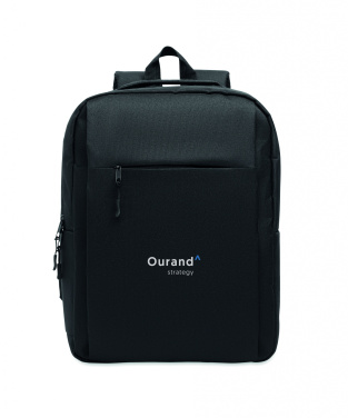 Logotrade advertising products photo of: Slim 15 inch laptop backpack made of 600D RPET polyester with a 210D lining and customizable printing
