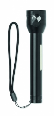 Logo trade business gift photo of: 3-in-1 aluminum flashlight with an emergency hammer and seatbelt cutter, customizable with printing