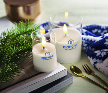Logo trade promotional giveaways picture of: LED wax candle in glass holder