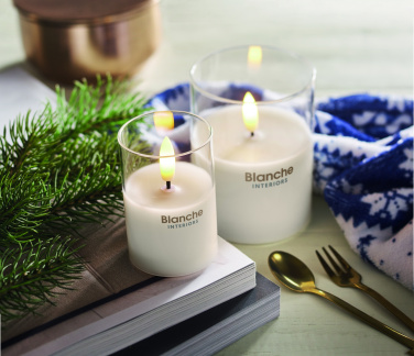 Logotrade advertising product image of: LED wax candle in glass holder