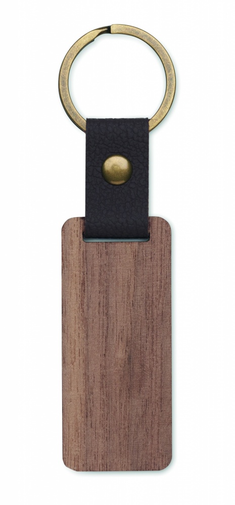 Logotrade promotional giveaway picture of: Key ring in walnut and PU Kokkola