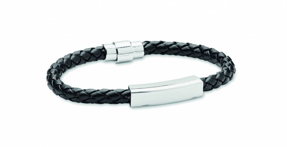 Logo trade advertising products picture of: Braided faux leather bracelet