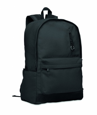 Logo trade promotional merchandise image of: A 15-inch laptop backpack made of recycled pre-consumer cotton with customizable printing