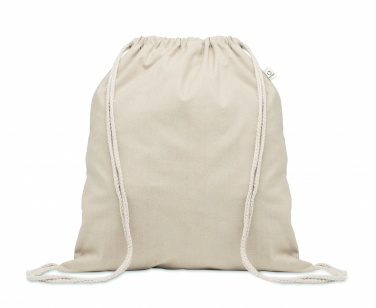 Logo trade promotional giveaways image of: Recycled cotton drawstring bag