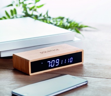 Logo trade promotional merchandise photo of: Wireless charger in bamboo 5W