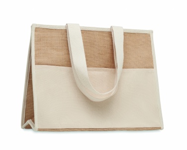 Logo trade promotional merchandise image of: Jute and canvas cooler bag