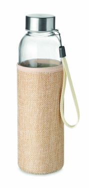 Logo trade promotional products image of: Glass bottle in pouch 500ml