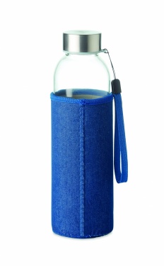 Logo trade business gifts image of: Glass bottle in pouch 500 ml