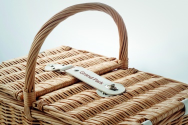 Logo trade promotional product photo of: Wicker picnic basket 4 people