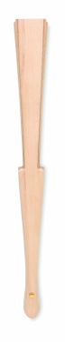 Logo trade promotional giveaway photo of: Wood hand fan with cork fabric