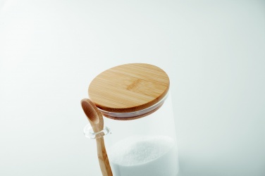 Logo trade promotional merchandise image of: Glass jar with spoon 600 ml