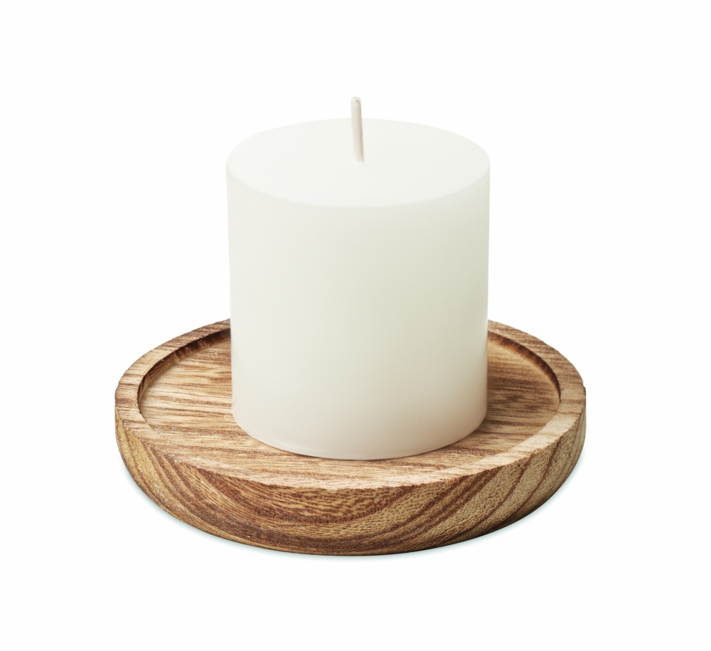 Logotrade promotional merchandise photo of: Candle on round wooden base