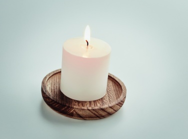 Logo trade promotional gift photo of: Candle on round wooden base
