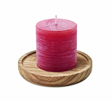 Logo trade corporate gift photo of: Candle on round wooden base