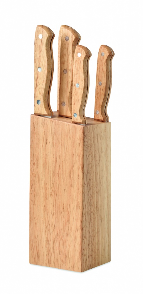 Logo trade business gift photo of: 5 piece knife set in base