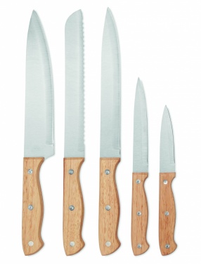 Logo trade promotional products image of: 5 piece knife set in base
