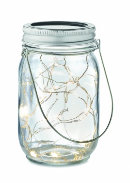 Logo trade business gifts image of: Solar mason jar outdoor lamp