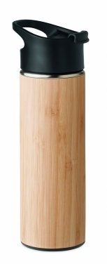 Logo trade promotional products image of: Double wall bamboo flask 450ml