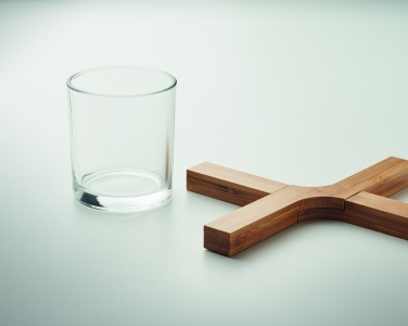Logo trade promotional gift photo of: Bamboo foldable pot stand