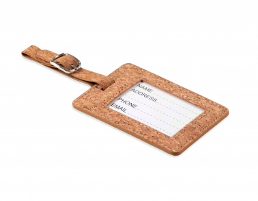 Logo trade business gifts image of: Cork luggage tag
