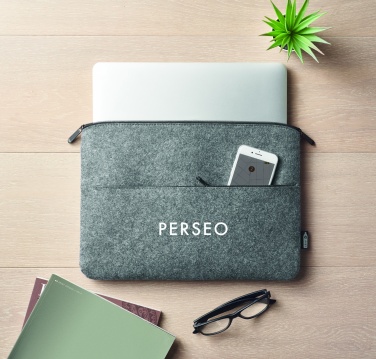 Logotrade promotional item image of: RPET felt zipped laptop bag
