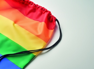 Logo trade promotional items image of: Rainbow RPET drawstring bag