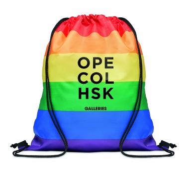 Logo trade promotional product photo of: Rainbow RPET drawstring bag