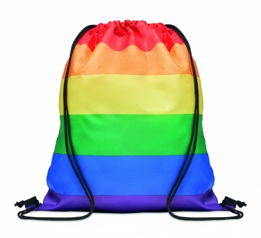 Logo trade promotional merchandise image of: Rainbow RPET drawstring bag