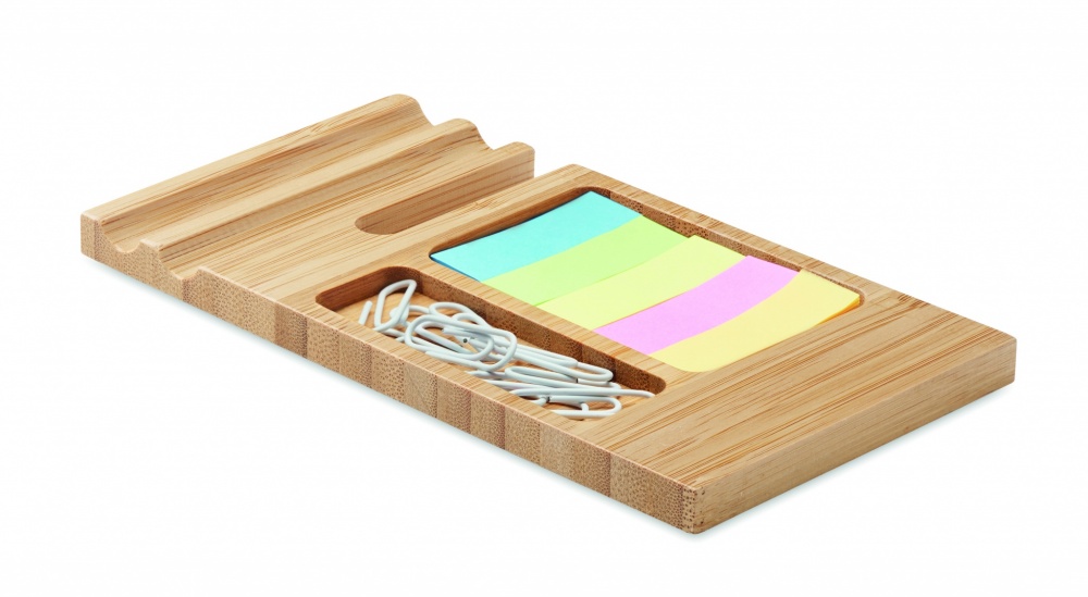 Logo trade promotional giveaways picture of: Bamboo desk phone stand