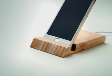 Logo trade promotional items picture of: Bamboo wireless charger  10W ODOS