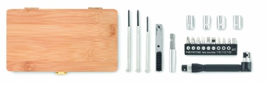 Logo trade advertising products picture of: 21 pcs tool set in bamboo case