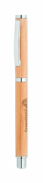 Logo trade corporate gifts image of: Bamboo gel pen