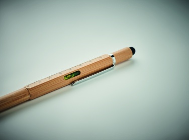 Logo trade promotional giveaways picture of: Spirit level pen in bamboo
