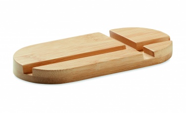 Logo trade advertising products picture of: Bamboo tablet/smartphone stand