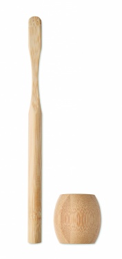 Logotrade promotional giveaway image of: Bamboo tooth brush with stand