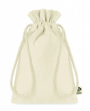 Logo trade promotional items image of: Small organic cotton gift bag