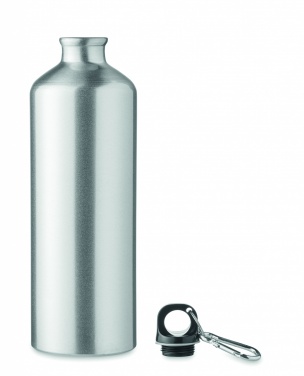 Logotrade promotional giveaway image of: 1000 ml single-walled aluminum water bottle with a carabiner