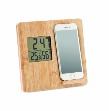 Logotrade corporate gift image of: Bamboo weather station 10W