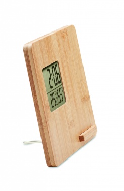 Logotrade promotional merchandise picture of: Bamboo weather station 10W