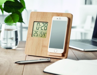 Logotrade promotional giveaway image of: Bamboo weather station 10W