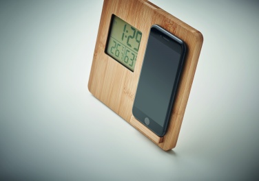 Logotrade promotional gifts photo of: Bamboo weather station 10W