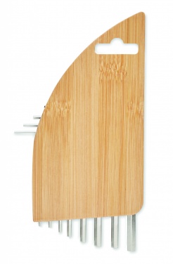 Logo trade promotional merchandise image of: Hex key set in bamboo
