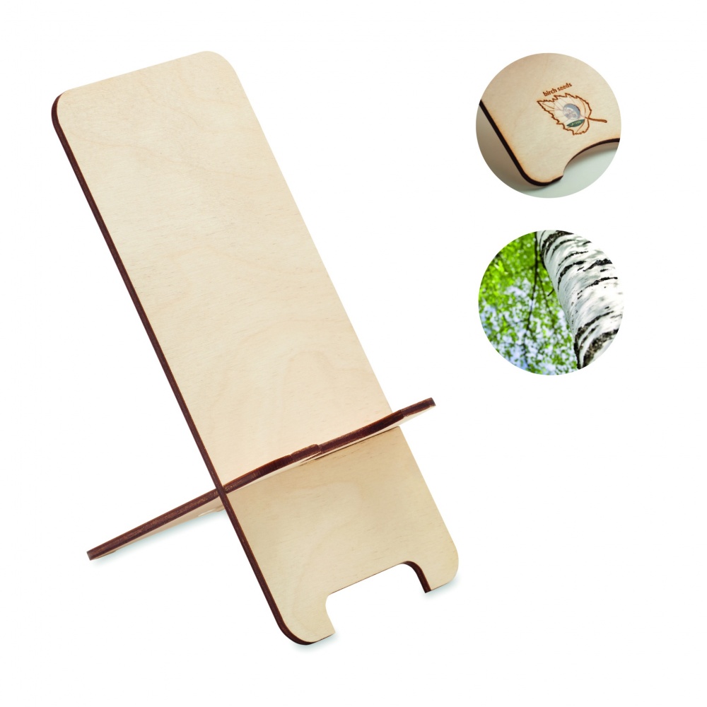 Logotrade promotional giveaway picture of: Birch Wood phone stand