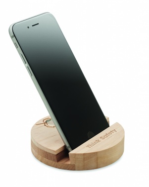 Logo trade advertising products image of: Birch Wood phone stand