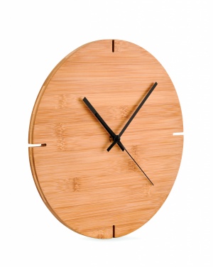Logo trade promotional item photo of: Round shape bamboo wall clock