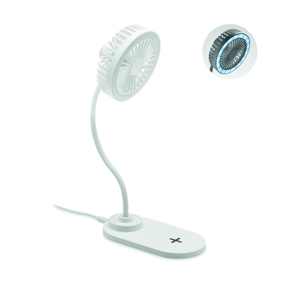 Logotrade promotional item image of: Desktop charger fan with light