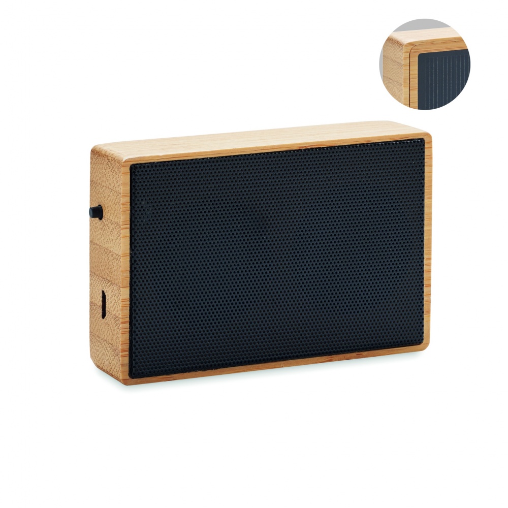 Logotrade promotional item image of: Solar bamboo wireless speaker