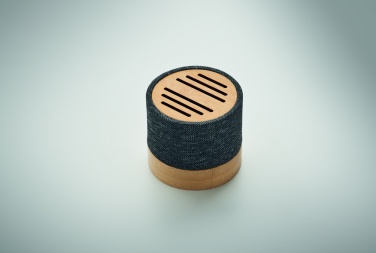 Logo trade corporate gifts image of: Bamboo RPET wireless speaker